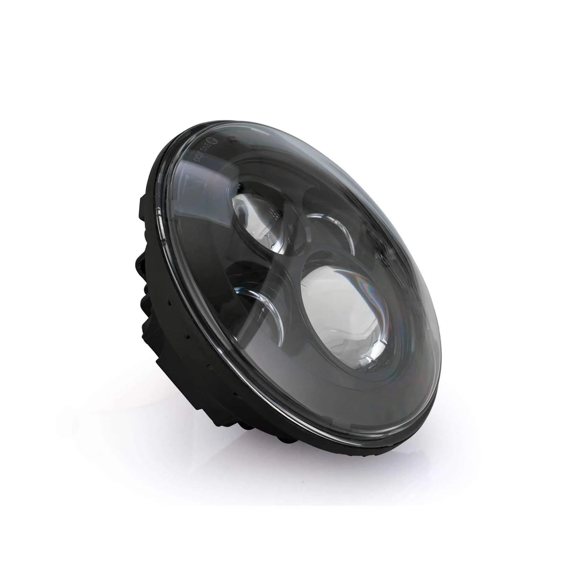 Eagle Lights 7" Round Black LED Projector Headlights (Pair) for Jeep Wrangler CJ JK TJ 97-2017 with Pair of Anti Flicker Harnesses