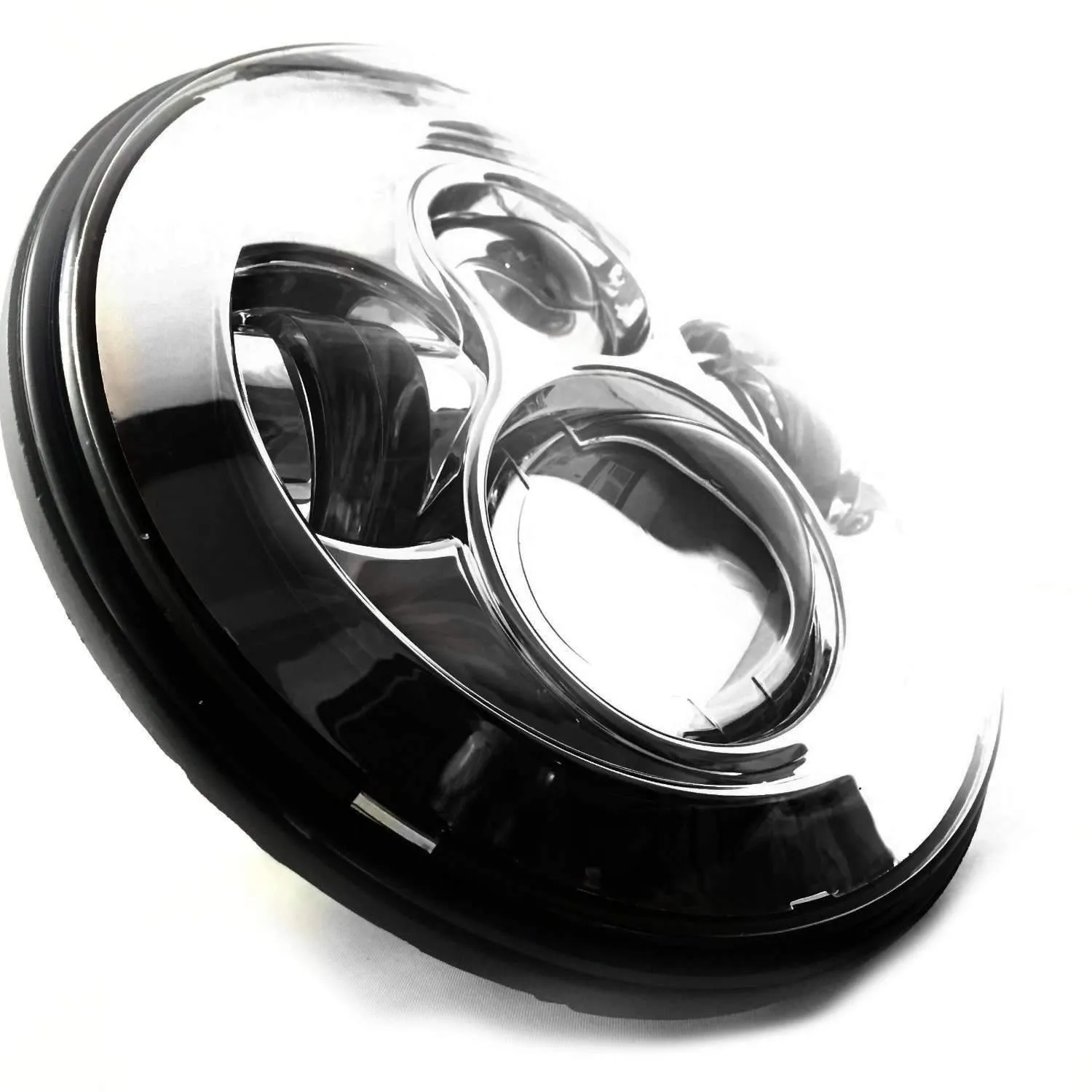 Eagle Lights 8700 7" Round Chrome Jeep Wrangler LED Projection Headlight Kit with Anti-flicker Harnesses