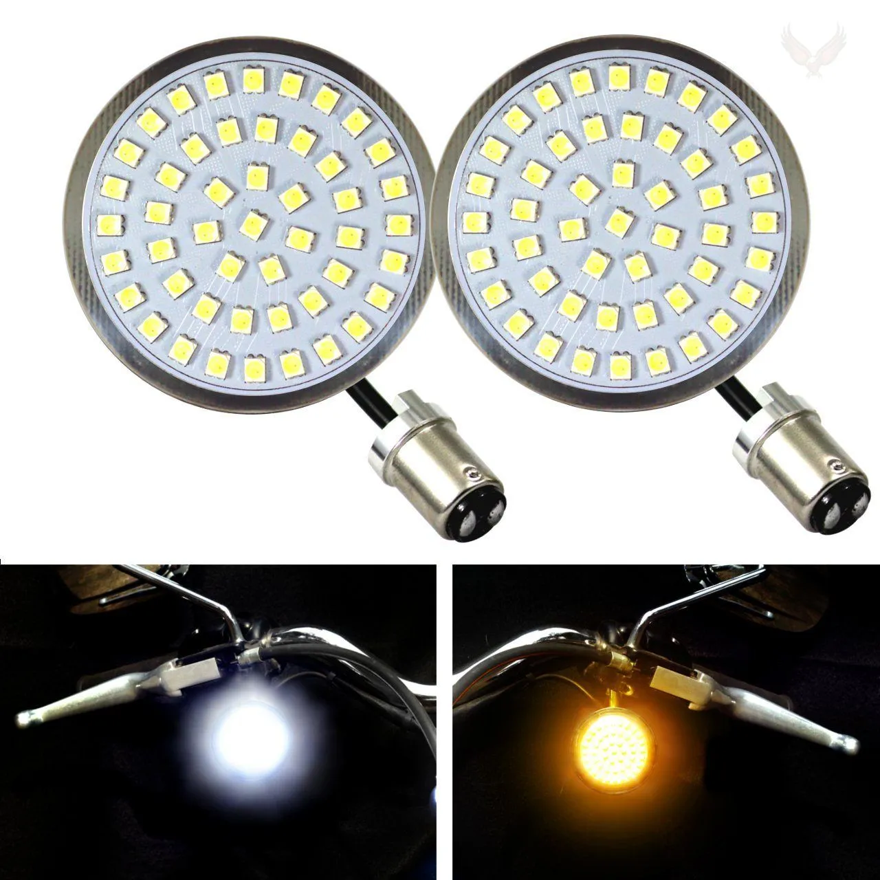 Eagle Lights LED Generation II Front and Halo Rear LED Turn Signals Kit for Harley Davidson Motorcycles - Front 1157 Base / Rear 1157 Base