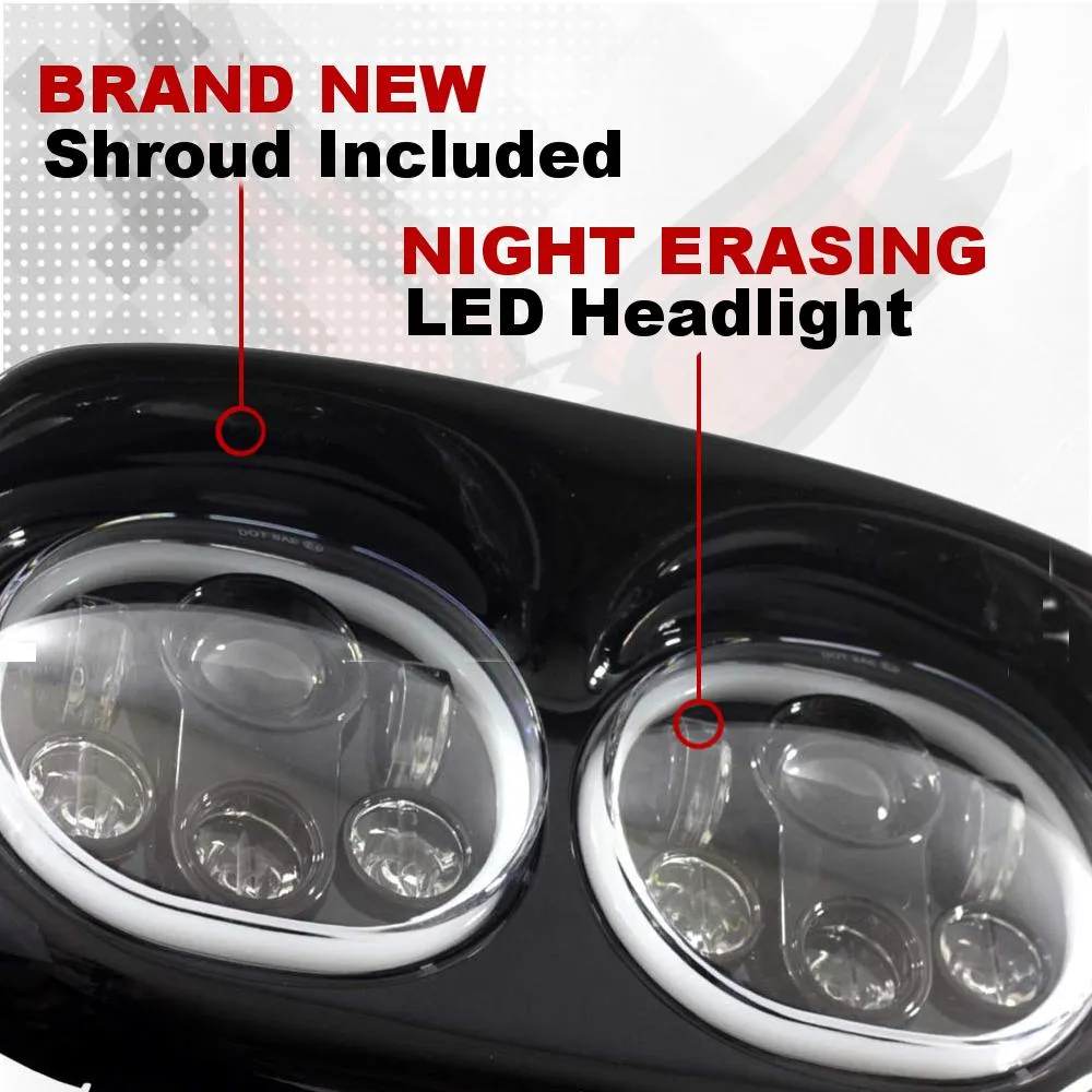 Eagle Lights Road Glide 1998 - 2013 LED Headlight w/Full Halo Ring- Harley Davidson