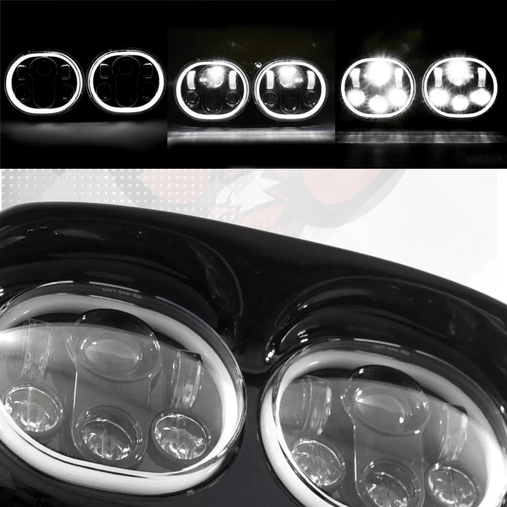 Eagle Lights Road Glide 1998 - 2013 LED Headlight w/Full Halo Ring- Harley Davidson