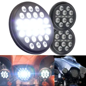 Eagle Lights Slim Line LED Headlight and Auxiliary Light Kit for Harley Davidson / Indian Motorcycle