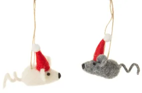 Felt Christmas Mice Ornament