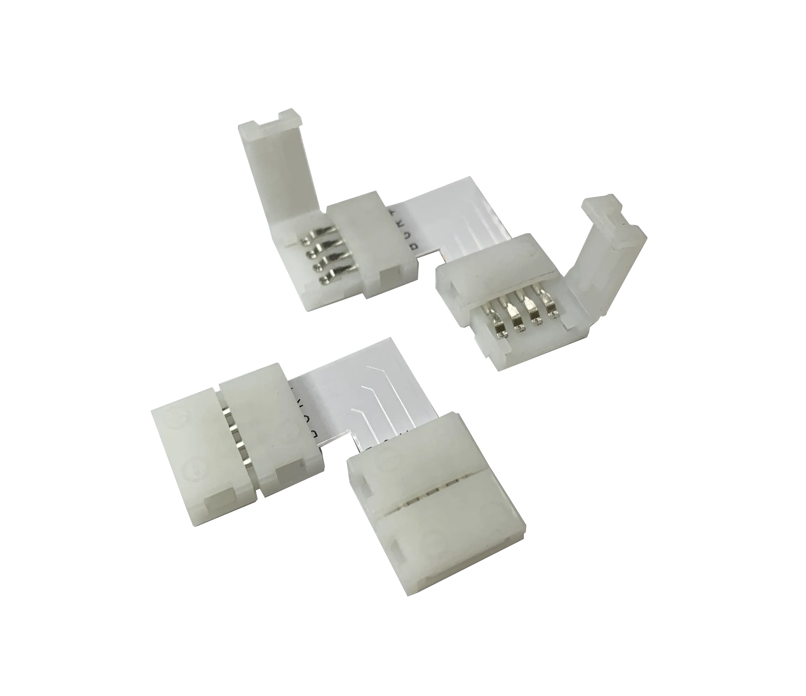 FluxTech - IP20 LED Strip Light T-Shape, L-Shape, X-Shaped Non-Waterproof Solderless Snap Strip to Strip Wire Connectors. (Pack of 2)