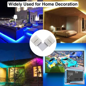 FluxTech - IP20 LED Strip Light T-Shape, L-Shape, X-Shaped Non-Waterproof Solderless Snap Strip to Strip Wire Connectors. (Pack of 2)