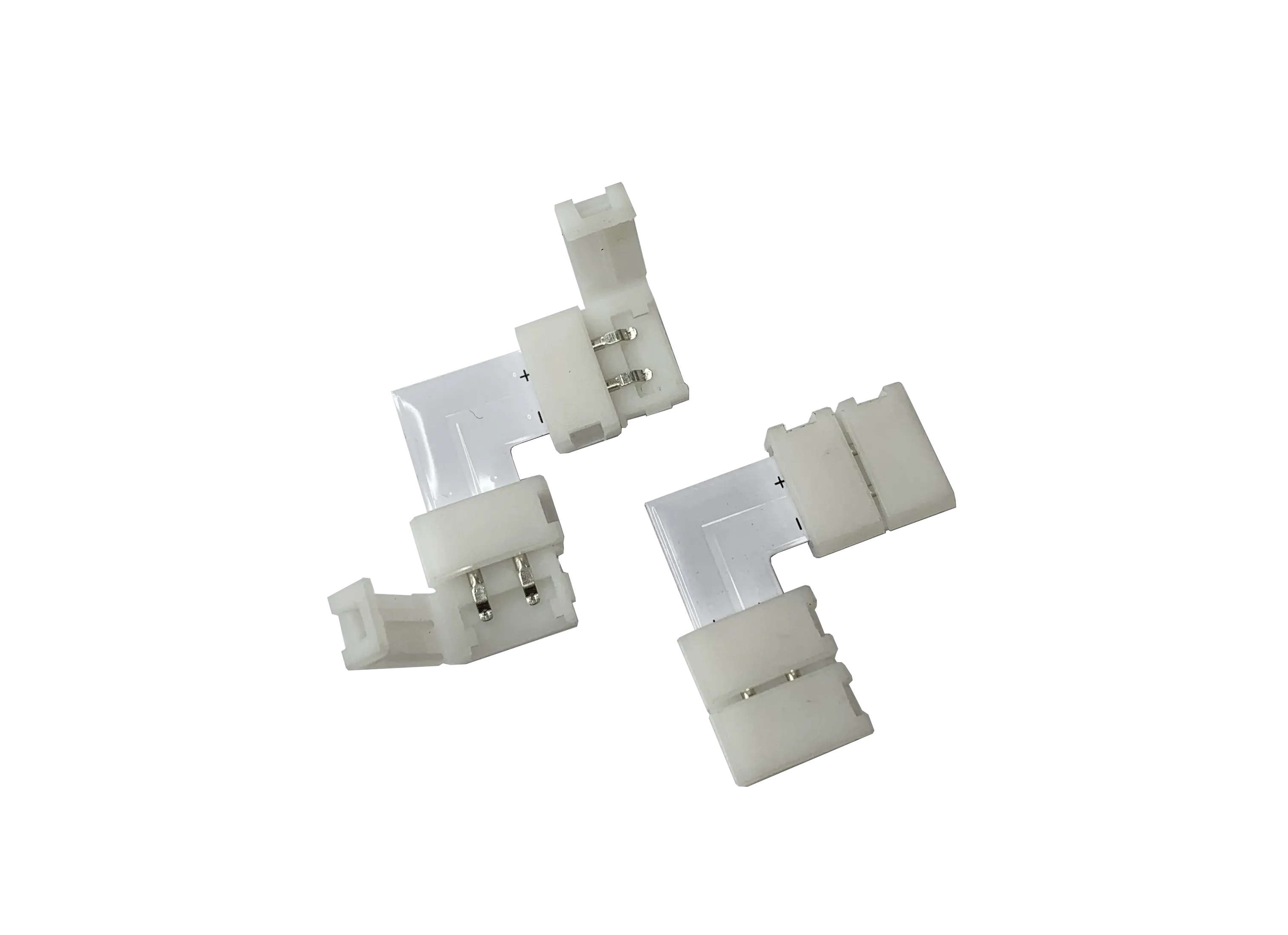 FluxTech - IP20 LED Strip Light T-Shape, L-Shape, X-Shaped Non-Waterproof Solderless Snap Strip to Strip Wire Connectors. (Pack of 2)