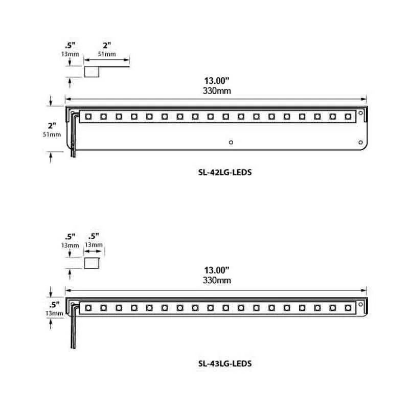 Focus Industries SL-42-LG-LEDS Series 4W LED 3000K Ledge and Rail Light 12V