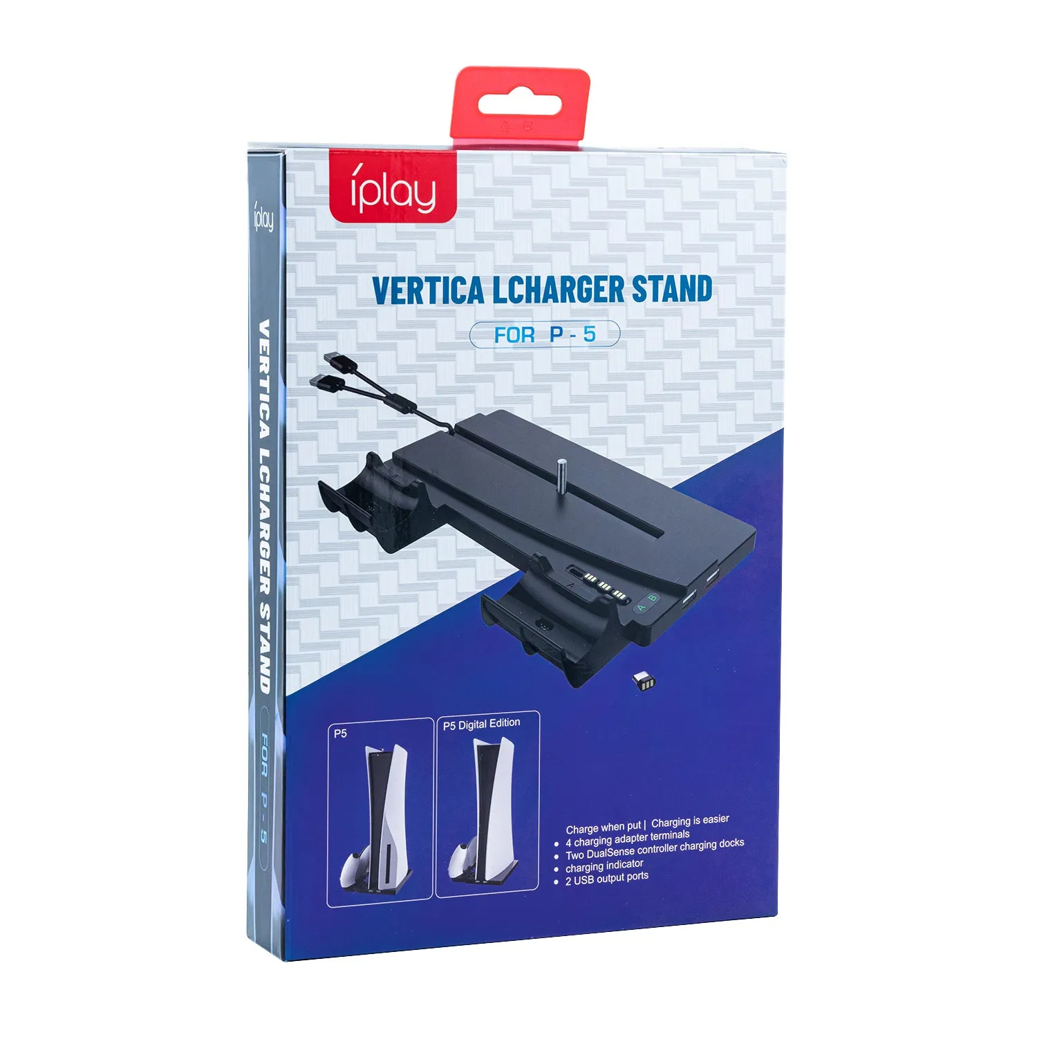 For PS5 DE UHD Vertical Charging Stand Station With USB Ports For PS5 Controller Charger For PS5 Console