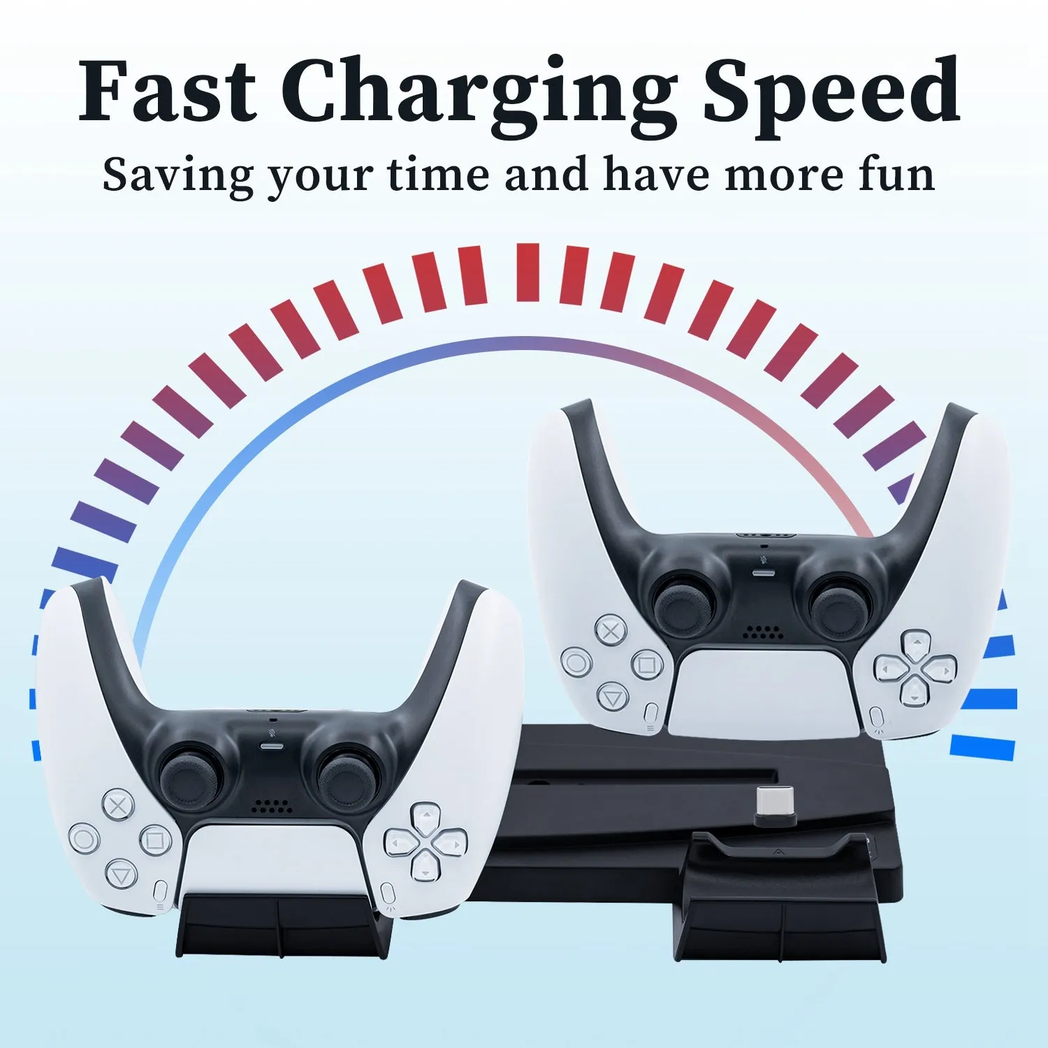 For PS5 DE UHD Vertical Charging Stand Station With USB Ports For PS5 Controller Charger For PS5 Console