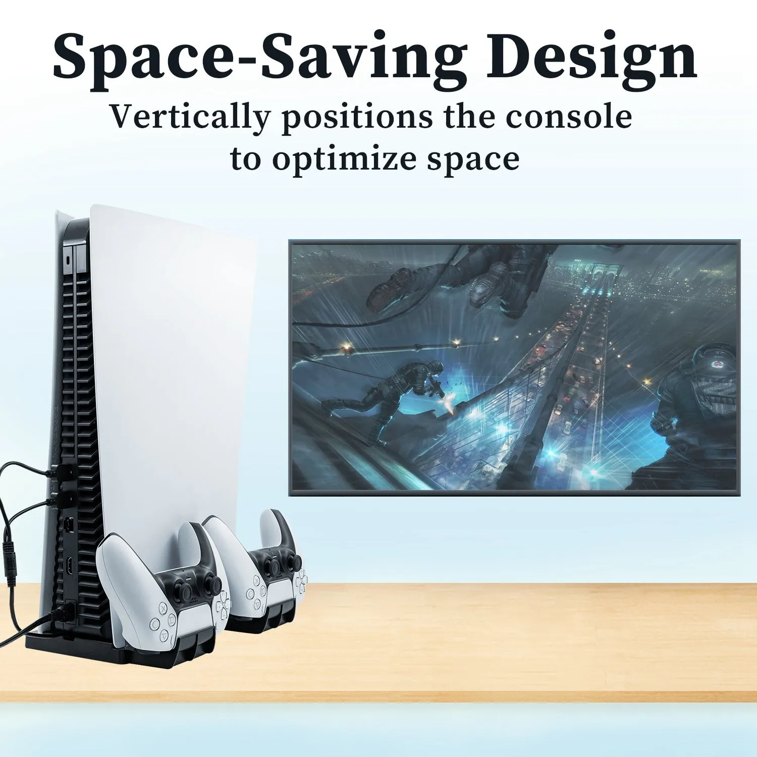 For PS5 DE UHD Vertical Charging Stand Station With USB Ports For PS5 Controller Charger For PS5 Console