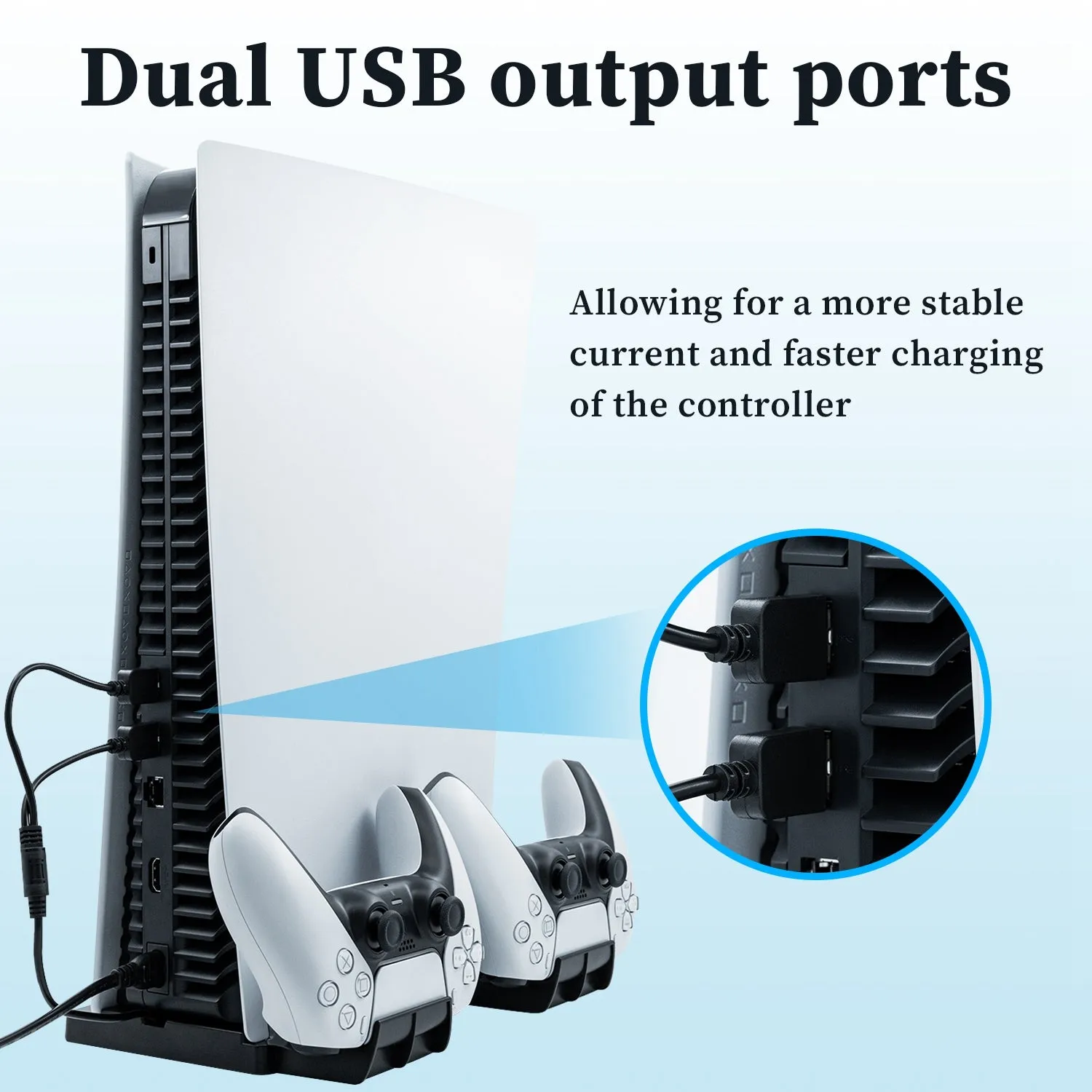 For PS5 DE UHD Vertical Charging Stand Station With USB Ports For PS5 Controller Charger For PS5 Console