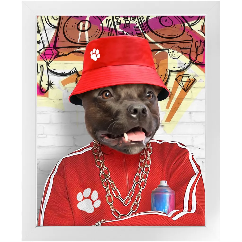Furresh - Hip Hop & Rappers Inspired Custom Pet Portrait Framed Satin Paper Print