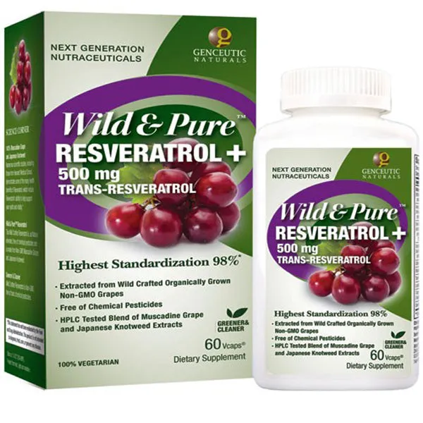GENCEUTIC - Wild and Pure Resveratrol 500 mg - 60 Vegetarian Capsules