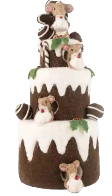 Gingerbread 3 Tier Cake with Mice 48.5cm