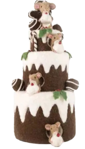 Gingerbread 3 Tier Cake with Mice 48.5cm