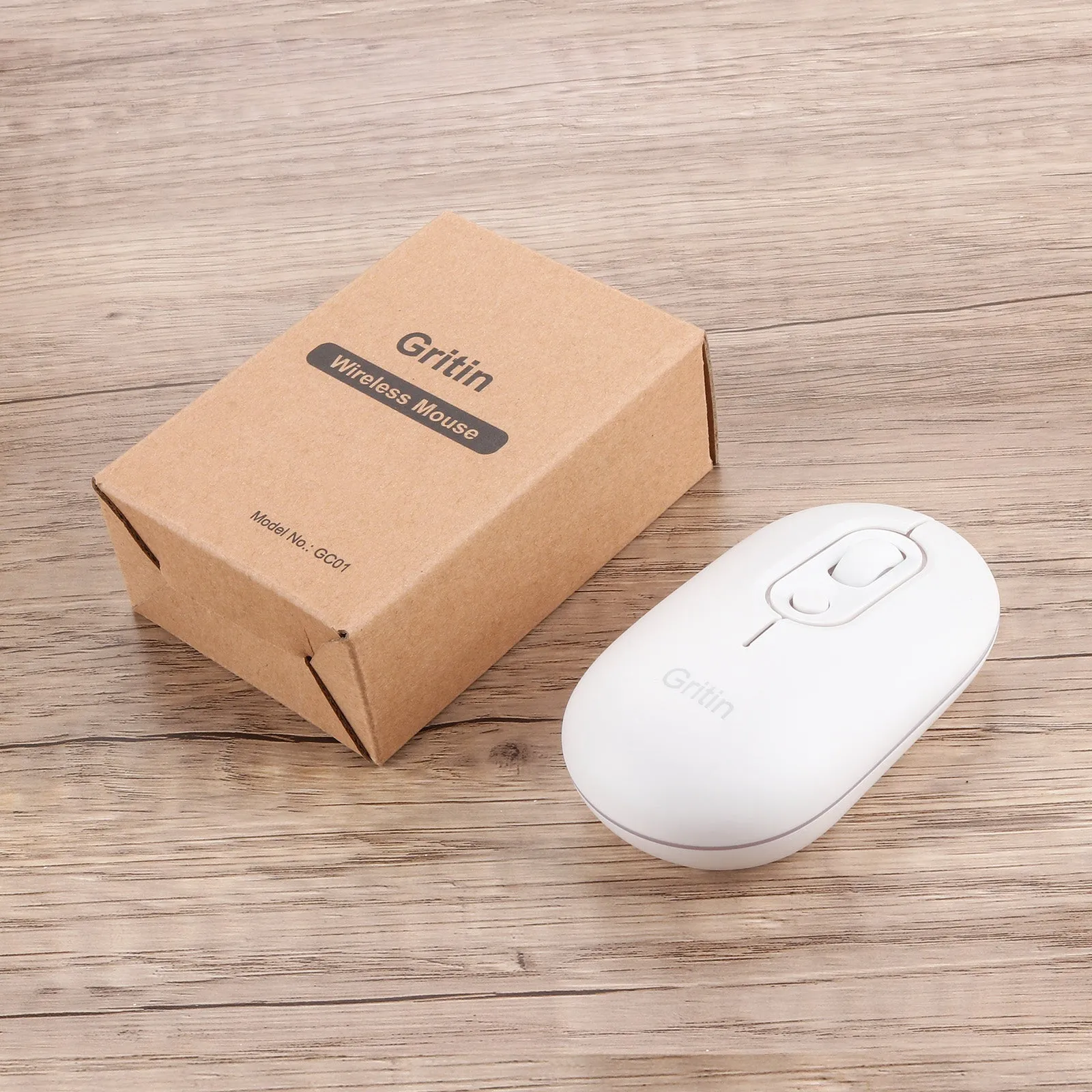 Gritin Bluetooth Mouse, 1600DPI Wireless Mouse, Portable, Lightweight, Smooth Tracking, Silent Computer Mice with RGB Lights, Compatible with Laptop PC Computer, Windows Mac OS