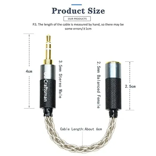 GUCraftsman 2.5mm <-> 4.4mm & 3.5mm To 2.5mm/4.4mm Adapter