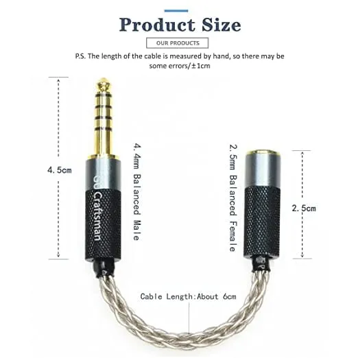 GUCraftsman 2.5mm <-> 4.4mm & 3.5mm To 2.5mm/4.4mm Adapter