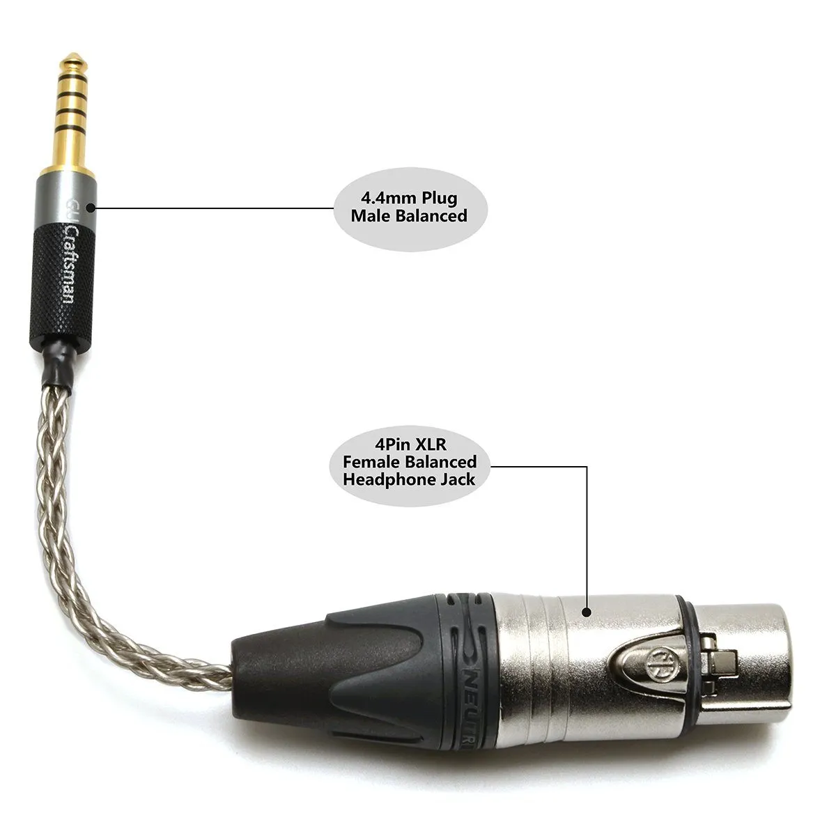 GUCraftsman  4pin XLR Female  to 4.4mm Male Adapter