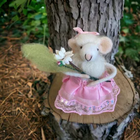 Hand crafted wool felted Bridesmaid mouse Bride Shower Flower Girl Bridesmaid Gift