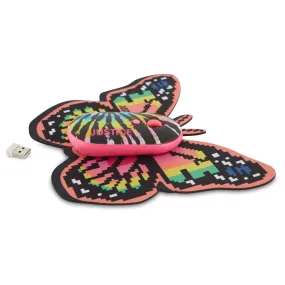 Justice JUSWMP022-BTD 2.4 Ghz Optical Mouse with Nano USB Receiver and Butterfly Shaped Mousepad, Black Tie Dye