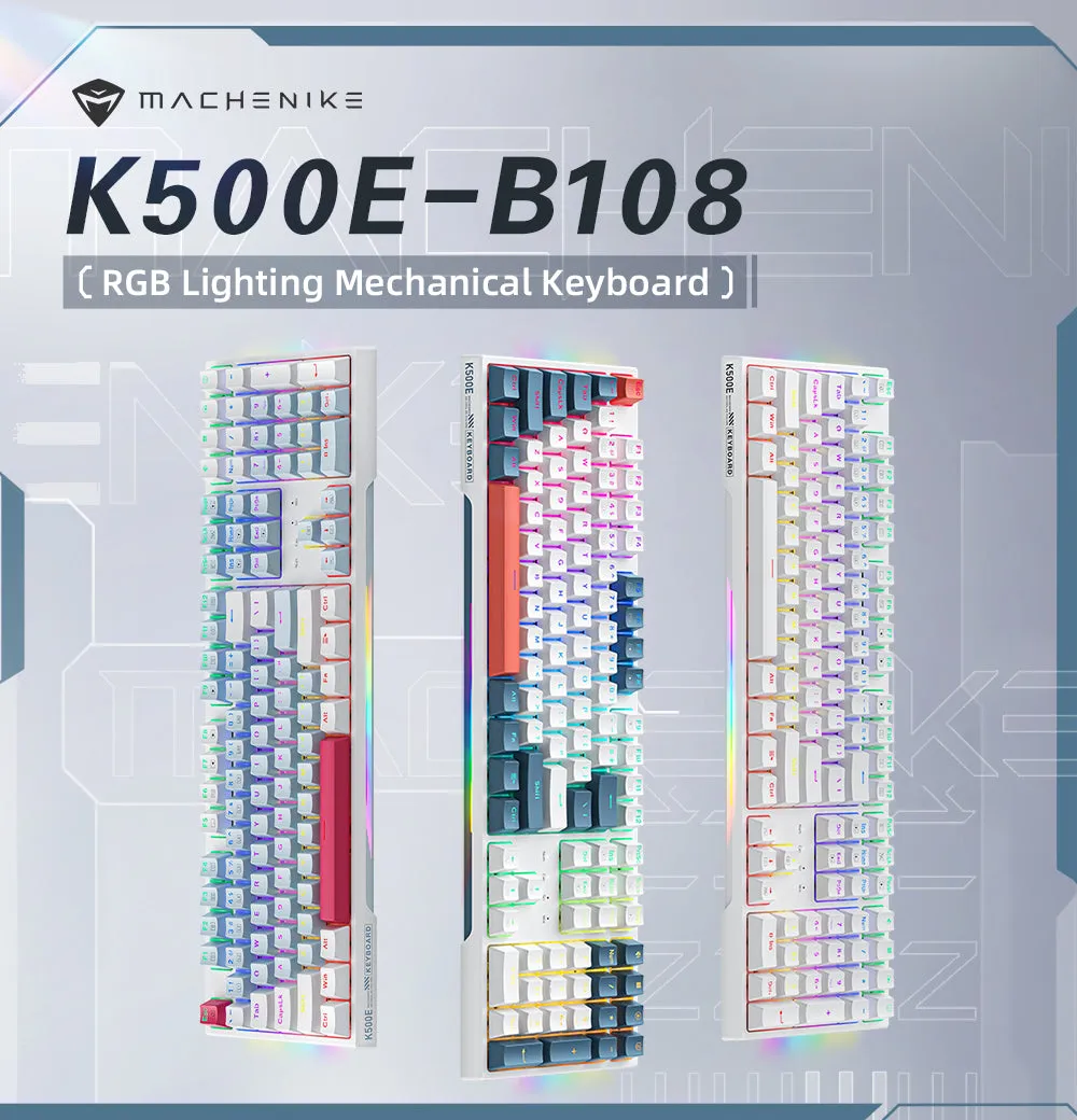 Certainly! Here’s an optimized title for the K500E-B108 Wired Mechanical Keyboard:

Gaming-Grade K500E-B108 Wired Mechanical Keyboard with RGB Backlighting and High-Precision Switches 

This title highlights key features such as its suitability for gaming, wired connectivity, mechanical switch type, and RGB lighting, appealing to potential buyers looking for performance and aesthetics.