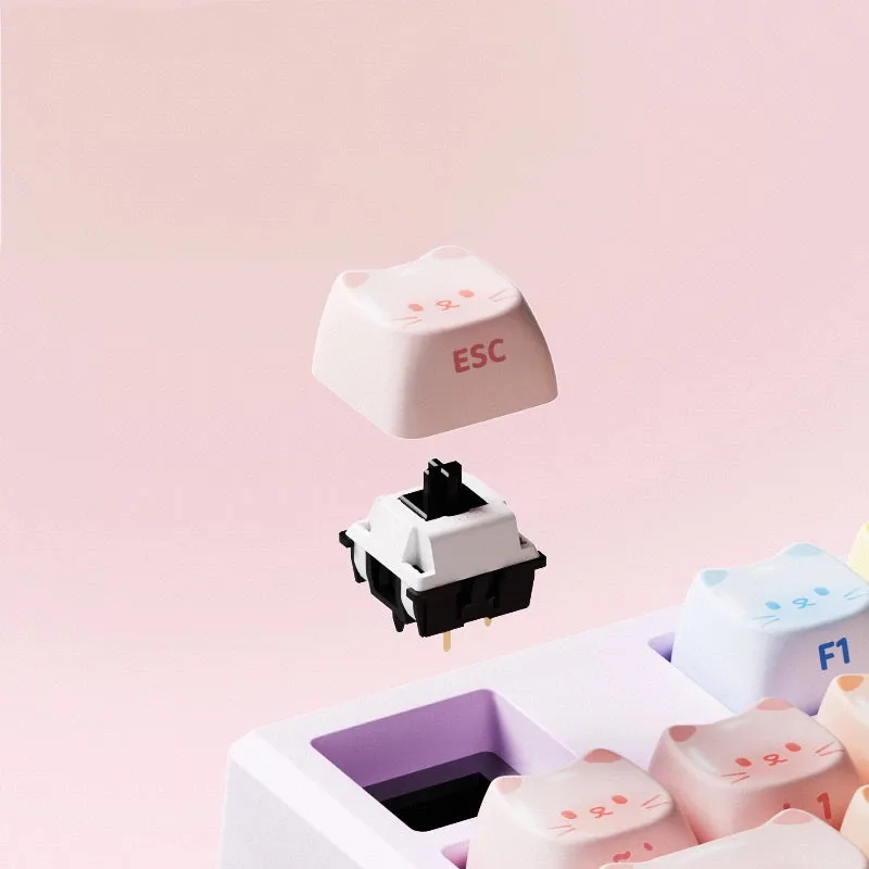 Kawaii Caitang Cat Theme Mechanical Keyboard