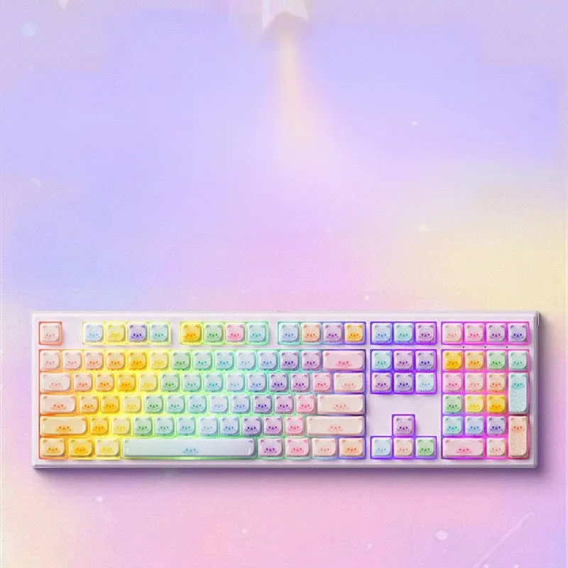 Kawaii Caitang Cat Theme Mechanical Keyboard