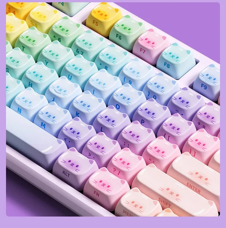 Kawaii Caitang Cat Theme Mechanical Keyboard