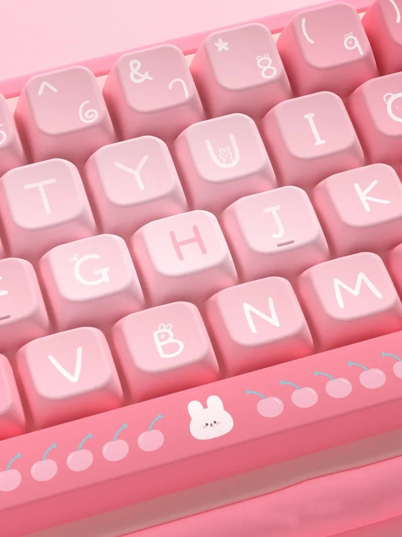 Kawaii Cute Rabbit Pink Aesthetic Keycap Set