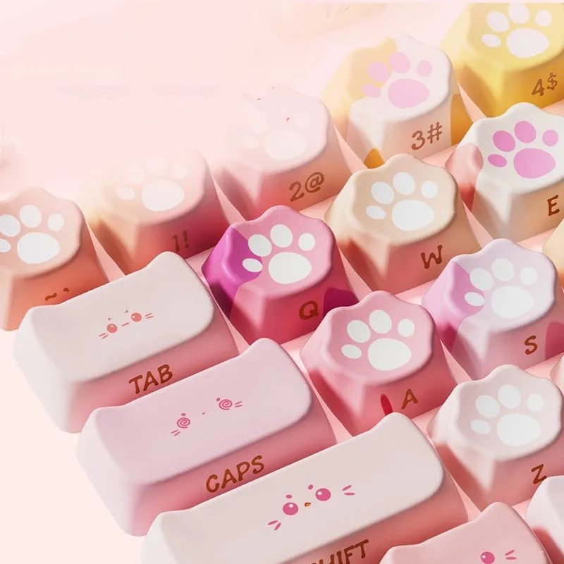 Kawaii Neon Cat Claw Mechanical Keyboard Keycaps