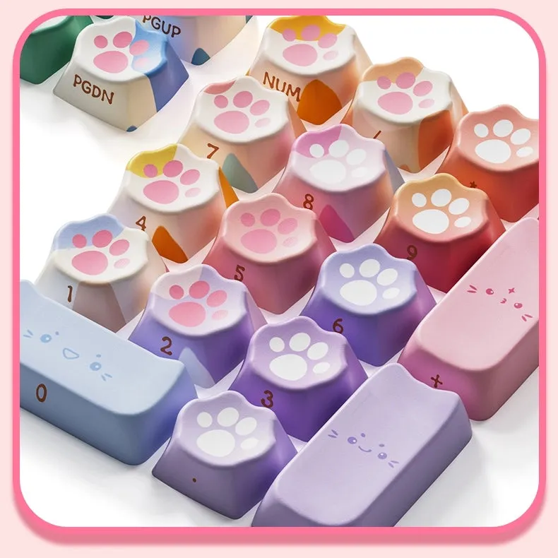 Kawaii Neon Cat Claw Mechanical Keyboard Keycaps