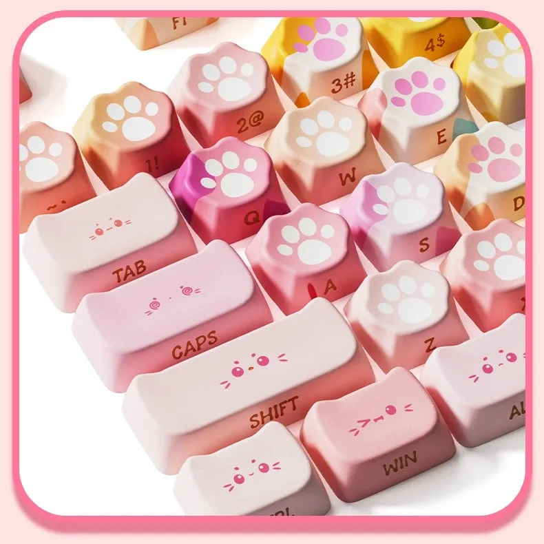 Kawaii Neon Cat Claw Mechanical Keyboard Keycaps
