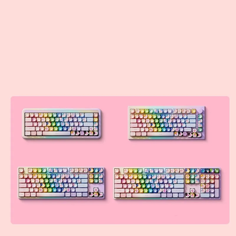 Kawaii Neon Cat Claw Mechanical Keyboard Keycaps