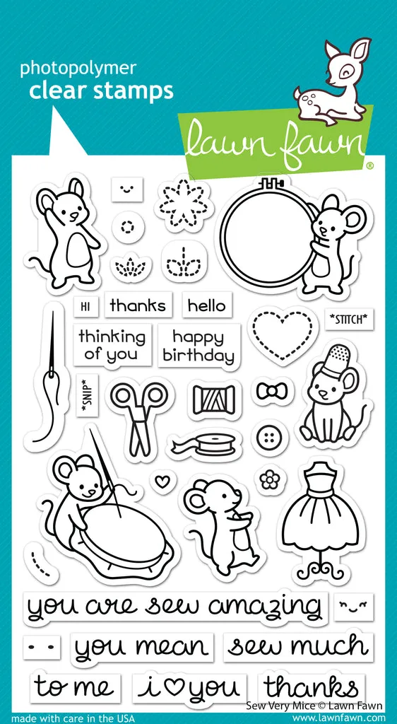 LAWN FAWN: Sew Very Mice | Stamp