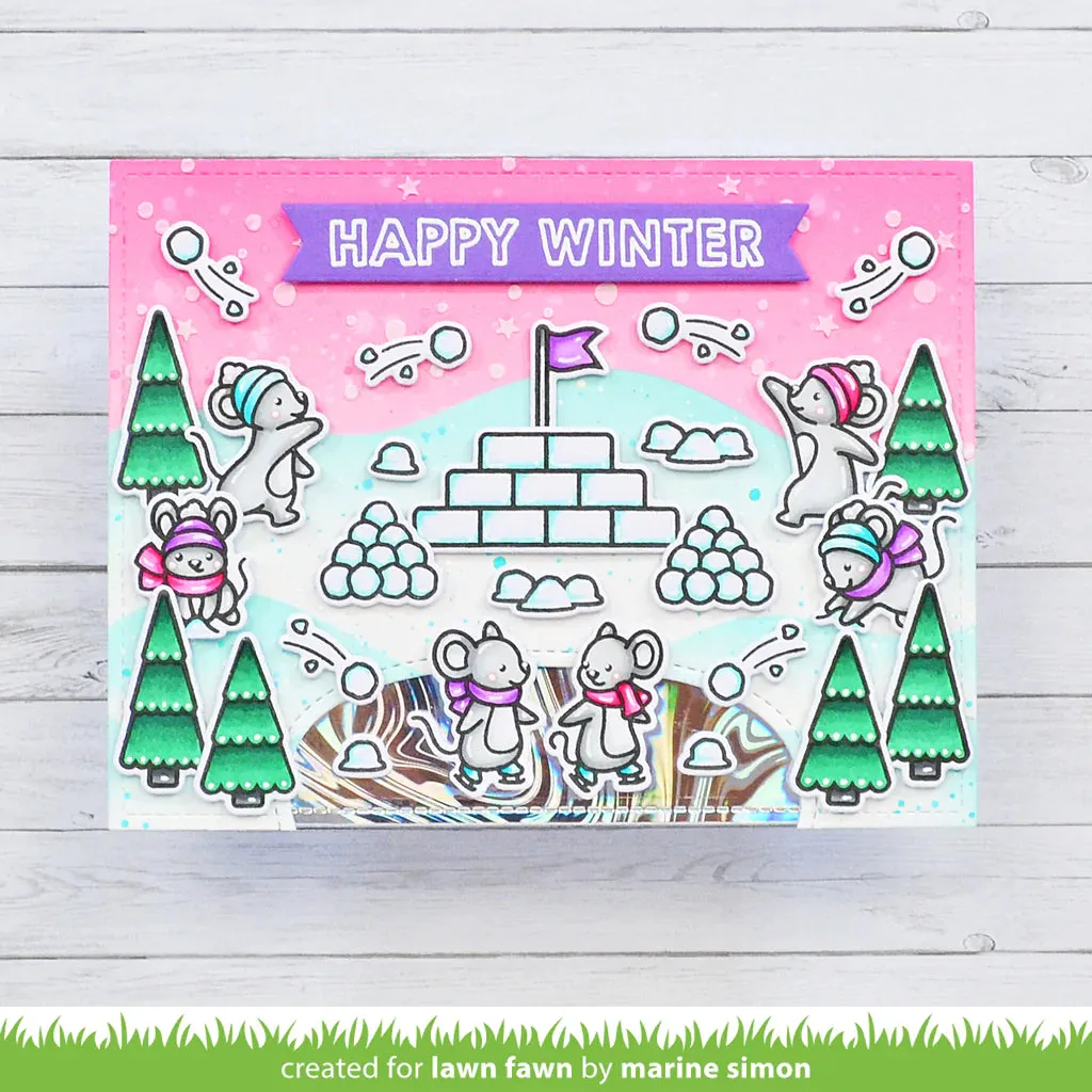 Lawn Fawn - snowball fight - clear stamp set
