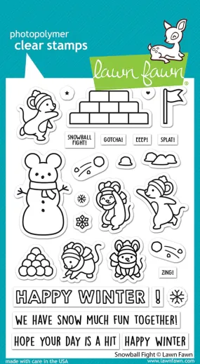 Lawn Fawn - snowball fight - clear stamp set