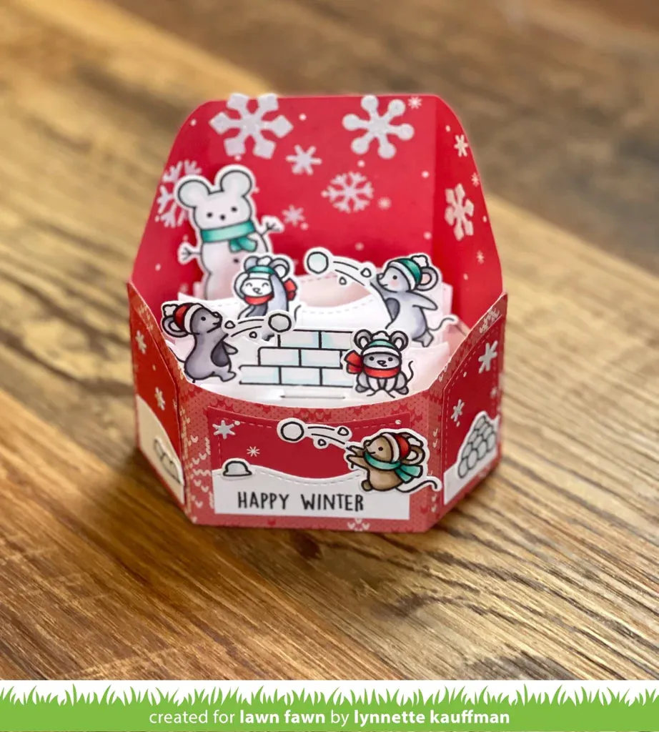 Lawn Fawn - snowball fight - clear stamp set