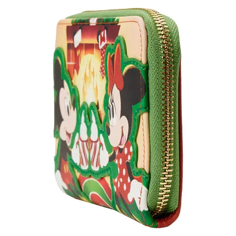LF Disney Mickey Minnie Hot Cocoa Fireplace ZipAround Wallet