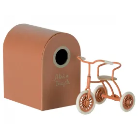 Maileg Abri a tricycle, Mouse - Coral