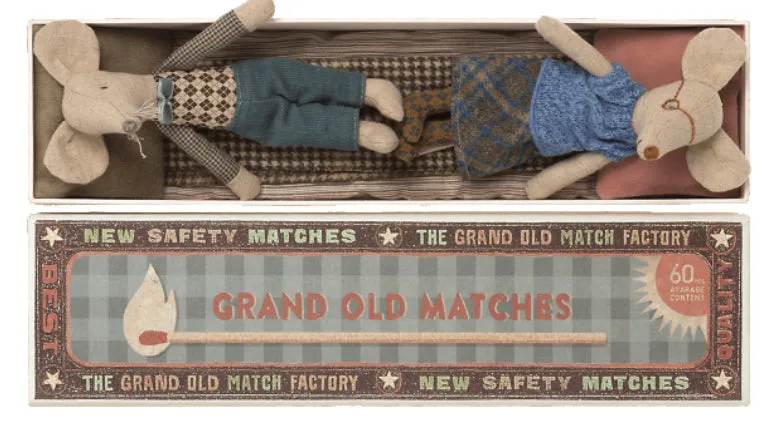 Maileg Grandma & Grandpa Mice matchbook