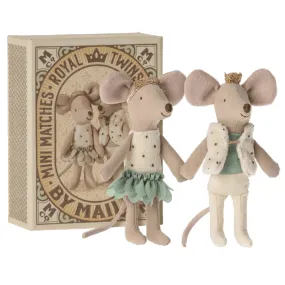 Maileg Little Brother & Little Sister Mouse Royal Twins in Box