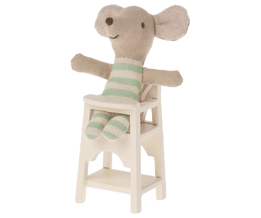 Maileg New High Chair for Mice, Off White: