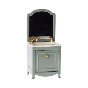 Maileg Sink Dresser w. Mirror, Mouse Size - Mint