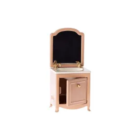 Maileg sink dresser with mirror - dark powder