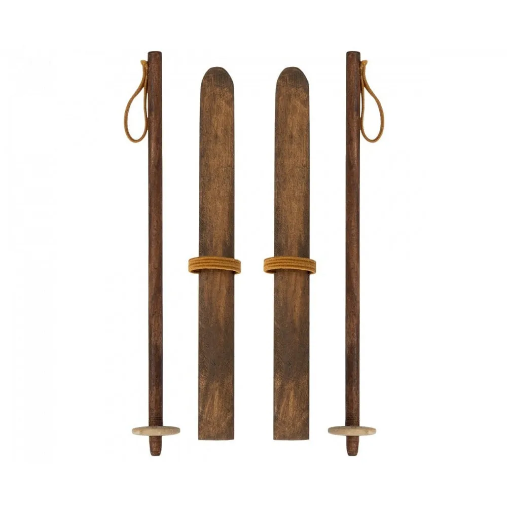 Maileg ski and ski poles, mum & dad mouse