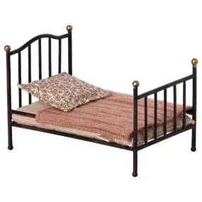 Maileg Vintage Bed, Mouse - Anthracite