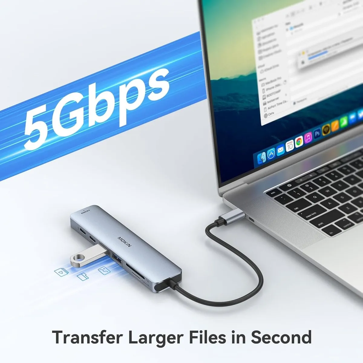 MOKiN USB C Hub HDMI Adapter for MacBook Pro/Air 7 in 1 USB C Dongle Card Reader
