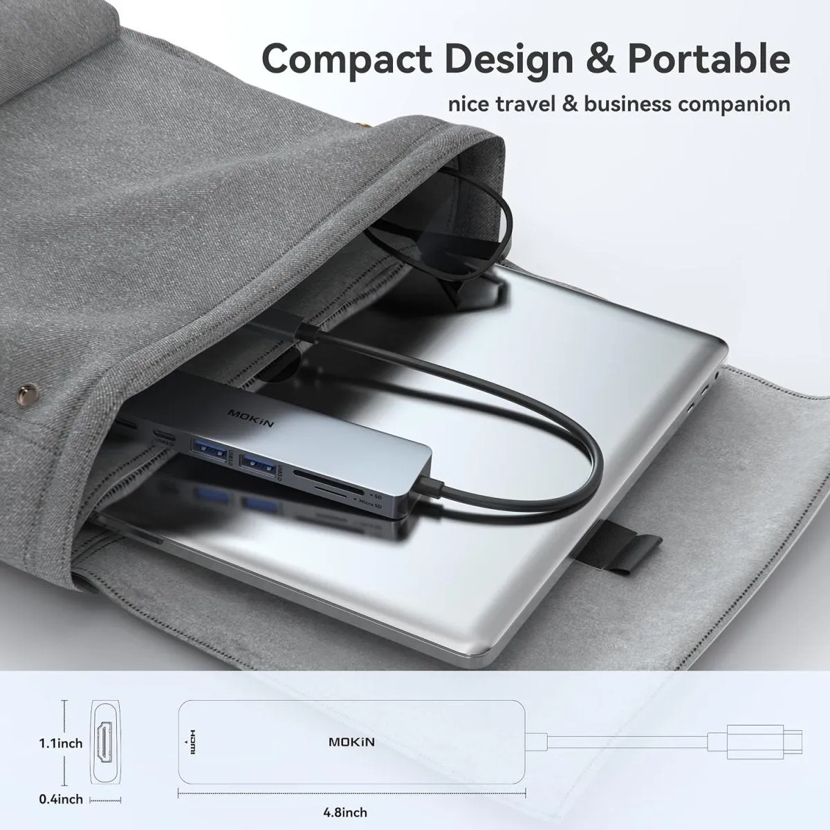 MOKiN USB C Hub HDMI Adapter for MacBook Pro/Air 7 in 1 USB C Dongle Card Reader