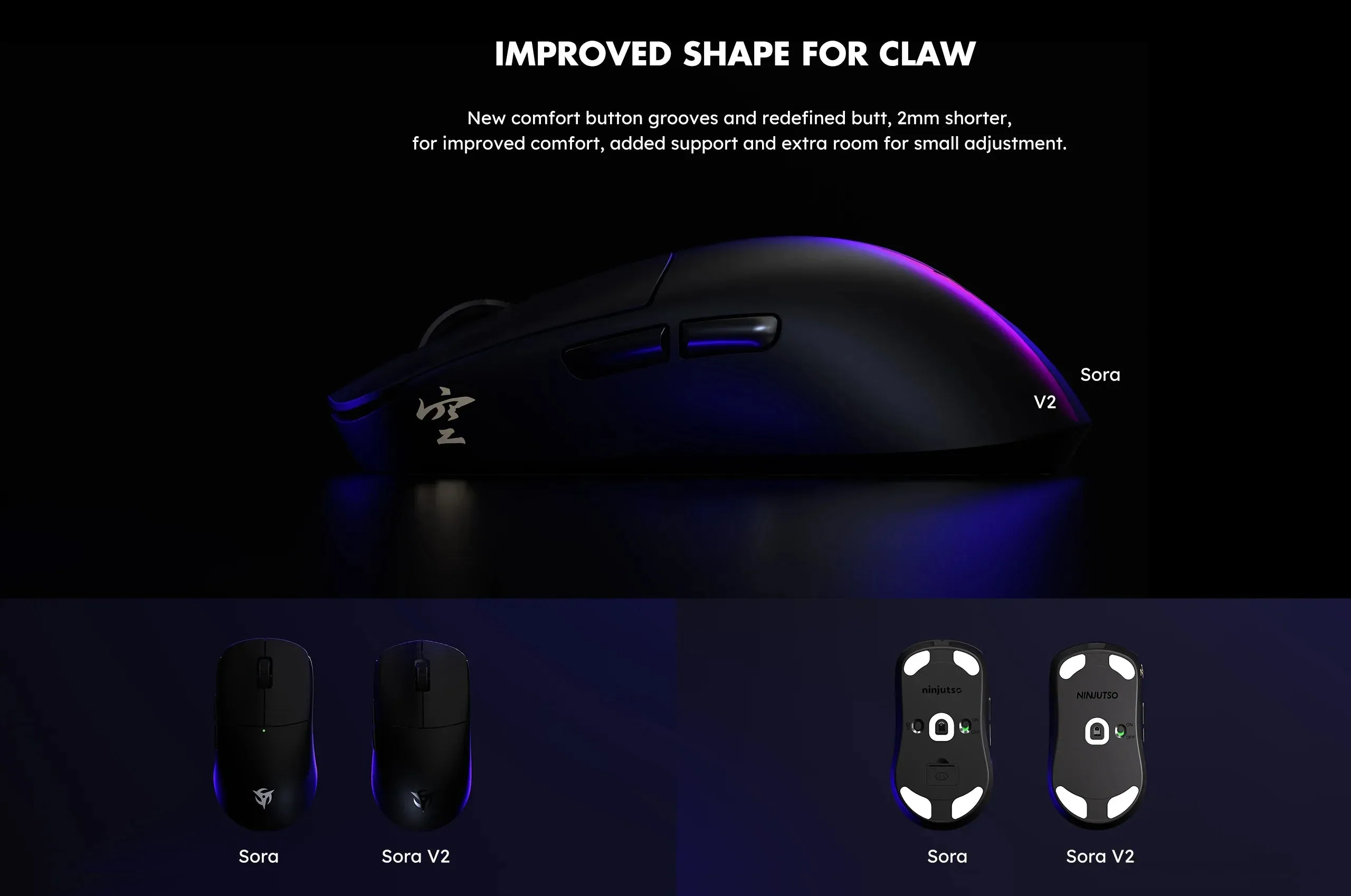 Ninjutso Sora V2 Wireless Gaming Mouse - White